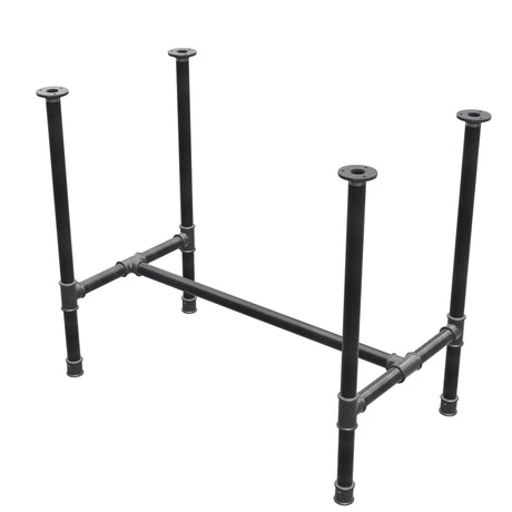 Dining table base, H-frame, cast iron and steel Ø 34 mm, 92 × 52 cm, height 75 cm