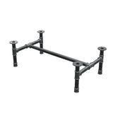 Coffee table base, H-frame, cast iron and steel Ø 42 mm, 106 × 61 cm, height 34 cm