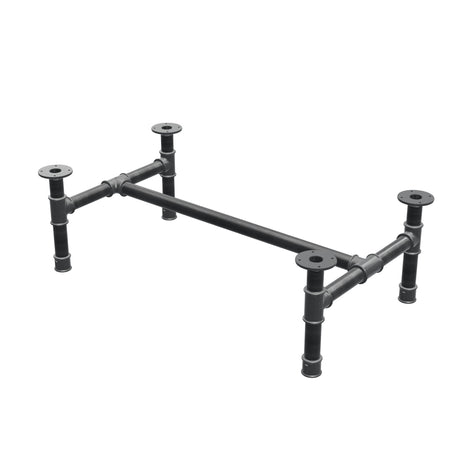 Coffee table base, H-frame, cast iron and steel Ø 42 mm, 106 × 61 cm, height 34 cm