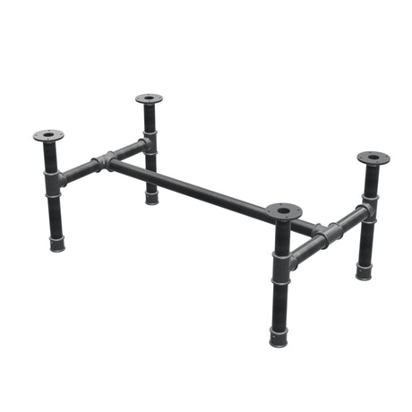 Coffee table base, H-frame, cast iron and steel Ø 42 mm, 106 × 61 cm, height 44 cm