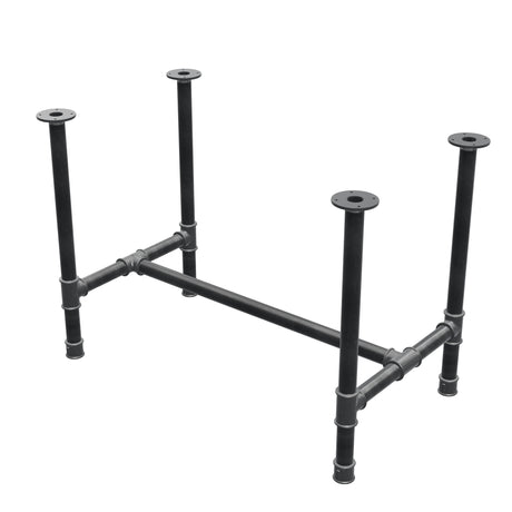 Dining table base, H-frame, cast iron and steel Ø 42 mm, 106 × 61 cm, height 74 cm