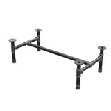 Coffee table base, H-frame, cast iron and steel Ø 42 mm, 116 × 61 cm, height 34 cm