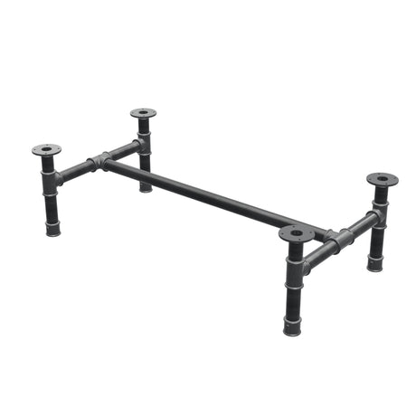 Coffee table base, H-frame, cast iron and steel Ø 42 mm, 116 × 61 cm, height 34 cm