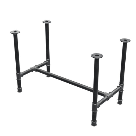 Dining table base, H-frame, cast iron and steel Ø 42 mm, 116 × 61 cm, height 74 cm