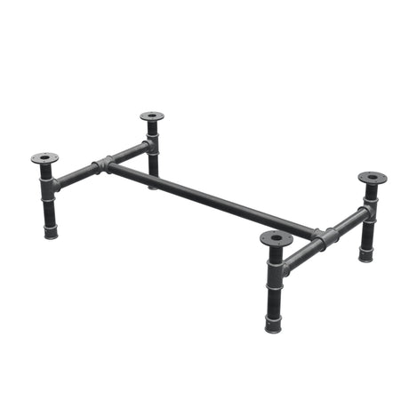 Coffee table base, H-frame, cast iron and steel Ø 42 mm, 116 × 71 cm, height 34 cm