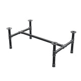 Coffee table base, H-frame, cast iron and steel Ø 42 mm, 116 × 71 cm, height 44 cm