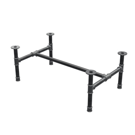Coffee table base, H-frame, cast iron and steel Ø 42 mm, 116 × 71 cm, height 44 cm