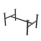 Coffee table base, H-frame, cast iron and steel Ø 42 mm, 116 × 71 cm, height 54 cm