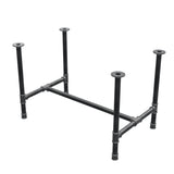 Dining table base, H-frame, cast iron and steel Ø 42 mm, 116 × 71 cm, height 74 cm