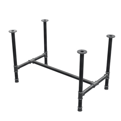 Dining table base, H-frame, cast iron and steel Ø 42 mm, 116 × 71 cm, height 74 cm