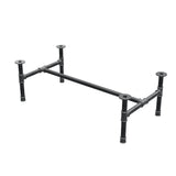 Coffee table base, H-frame, cast iron and steel Ø 42 mm, 136 × 71 cm, height 44 cm