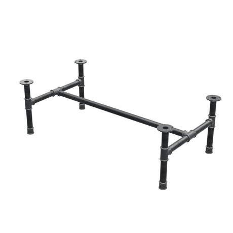 Coffee table base, H-frame, cast iron and steel Ø 42 mm, 136 × 71 cm, height 44 cm