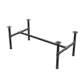 Coffee table base, H-frame, cast iron and steel Ø 42 mm, 136 × 71 cm, height 54 cm