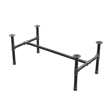 Coffee table base, H-frame, cast iron and steel Ø 42 mm, 136 × 71 cm, height 54 cm