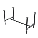 Dining table base, H-frame, cast iron and steel Ø 42 mm, 136 × 71 cm, height 74 cm