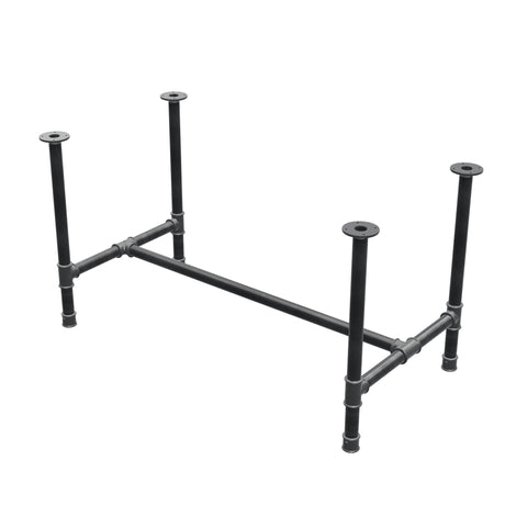 Dining table base, H-frame, cast iron and steel Ø 42 mm, 136 × 71 cm, height 74 cm