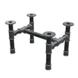 Coffee table base, H-frame, cast iron and steel Ø 42 mm, 56 × 41 cm, height 34 cm