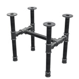 Coffee table base, H-frame, cast iron and steel Ø 42 mm, 56 × 41 cm, height 54 cm