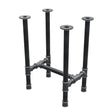 Dining table base, H-frame, cast iron and steel Ø 42 mm, 56 × 41 cm, height 74 cm