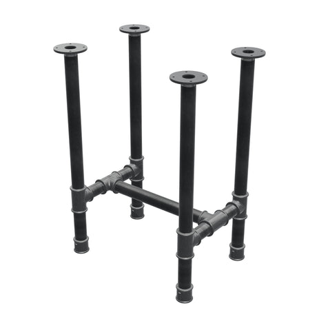 Dining table base, H-frame, cast iron and steel Ø 42 mm, 56 × 41 cm, height 74 cm