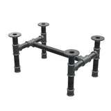 Coffee table base, H-frame, cast iron and steel Ø 42 mm, 66 × 45 cm, height 34 cm