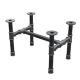 Coffee table base, H-frame, cast iron and steel Ø 42 mm, 66 × 45 cm, height 44 cm