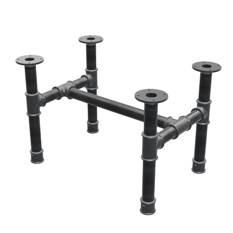 Coffee table base, H-frame, cast iron and steel Ø 42 mm, 66 × 45 cm, height 44 cm