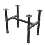 Coffee table base, H-frame, cast iron and steel Ø 42 mm, 66 × 45 cm, height 54 cm