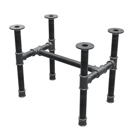 Coffee table base, H-frame, cast iron and steel Ø 42 mm, 66 × 45 cm, height 54 cm