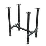 Dining table base, H-frame, cast iron and steel Ø 42 mm, 66 × 45 cm, height 74 cm