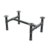 Coffee table base, H-frame, cast iron and steel Ø 42 mm, 76 × 51 cm, height 34 cm