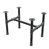 Coffee table base, H-frame, cast iron and steel Ø 42 mm, 76 × 51 cm, height 54 cm