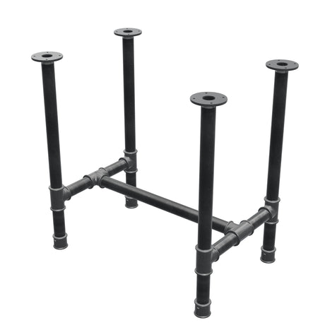 Dining table base, H-frame, cast iron and steel Ø 42 mm, 76 × 51 cm, height 74 cm