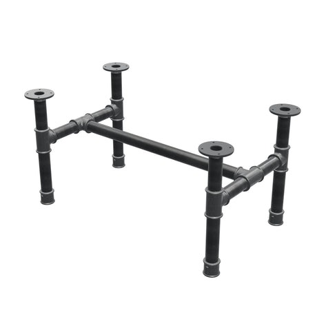 Coffee table base, H-frame, cast iron and steel Ø 42 mm, 86 × 51 cm, height 44 cm
