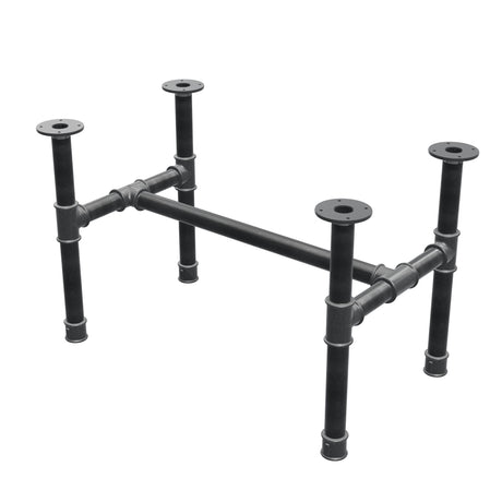 Coffee table base, H-frame, cast iron and steel Ø 42 mm, 86 × 51 cm, height 54 cm