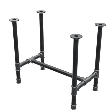 Dining table base, H-frame, cast iron and steel Ø 42 mm, 86 × 51 cm, height 74 cm