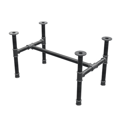 Coffee table base, H-frame, cast iron and steel Ø 42 mm, 96 × 57 cm, height 54 cm