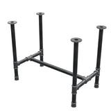 Dining table base, H-frame, cast iron and steel Ø 42 mm, 96 × 57 cm, height 74 cm