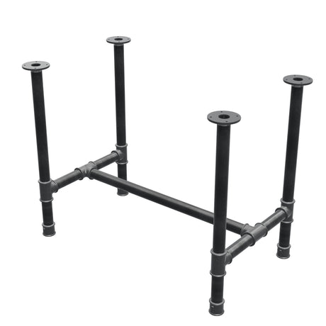 Dining table base, H-frame, cast iron and steel Ø 42 mm, 96 × 57 cm, height 74 cm