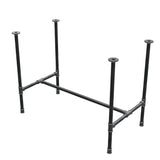 Dining table base, H-frame, cast iron and steel Ø 27 mm, 101 × 55 cm, height 74 cm