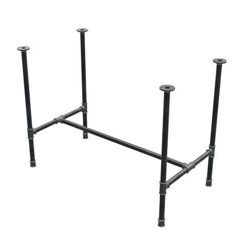 Dining table base, H-frame, cast iron and steel Ø 27 mm, 101 × 55 cm, height 74 cm