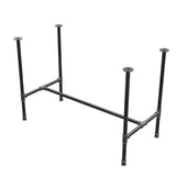 Dining table base, H-frame, cast iron and steel Ø 27 mm, 111 × 55 cm, height 74 cm