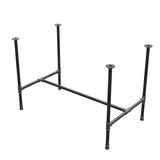 Dining table base, H-frame, cast iron and steel Ø 27 mm, 111 × 65 cm, height 74 cm