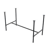 Dining table base, H-frame, cast iron and steel Ø 27 mm, 131 × 65 cm, height 74 cm