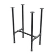 Dining table base, H-frame, cast iron and steel Ø 27 mm, 51 × 35 cm, height 74 cm