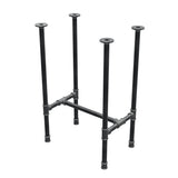 Dining table base, H-frame, cast iron and steel Ø 27 mm, 51 × 35 cm, height 74 cm