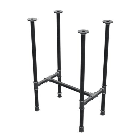 Dining table base, H-frame, cast iron and steel Ø 27 mm, 51 × 35 cm, height 74 cm
