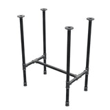Dining table base, H-frame, cast iron and steel Ø 27 mm, 61 × 39 cm, height 74 cm