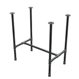 Dining table base, H-frame, cast iron and steel Ø 27 mm, 71 × 45 cm, height 74 cm