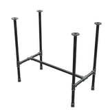 Dining table base, H-frame, cast iron and steel Ø 27 mm, 81 × 45 cm, height 74 cm